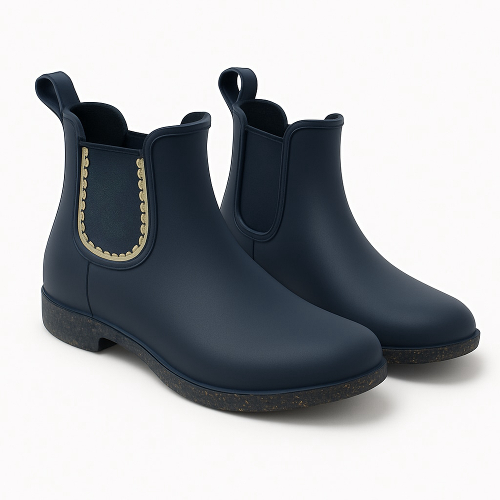 Jack Rogers Sallie Rain Boots in Gray Rubber with a Scalloped Edge Size 10M